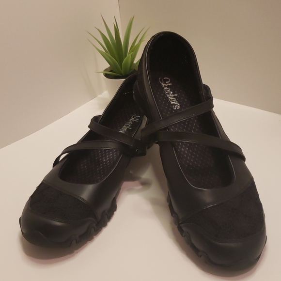 Skechers Shoes - "Skechers" bikers clocked,hook&loop, black